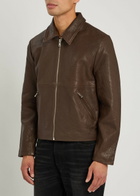 Won Hundred Dutton Textured Leather Jacket Dark Red