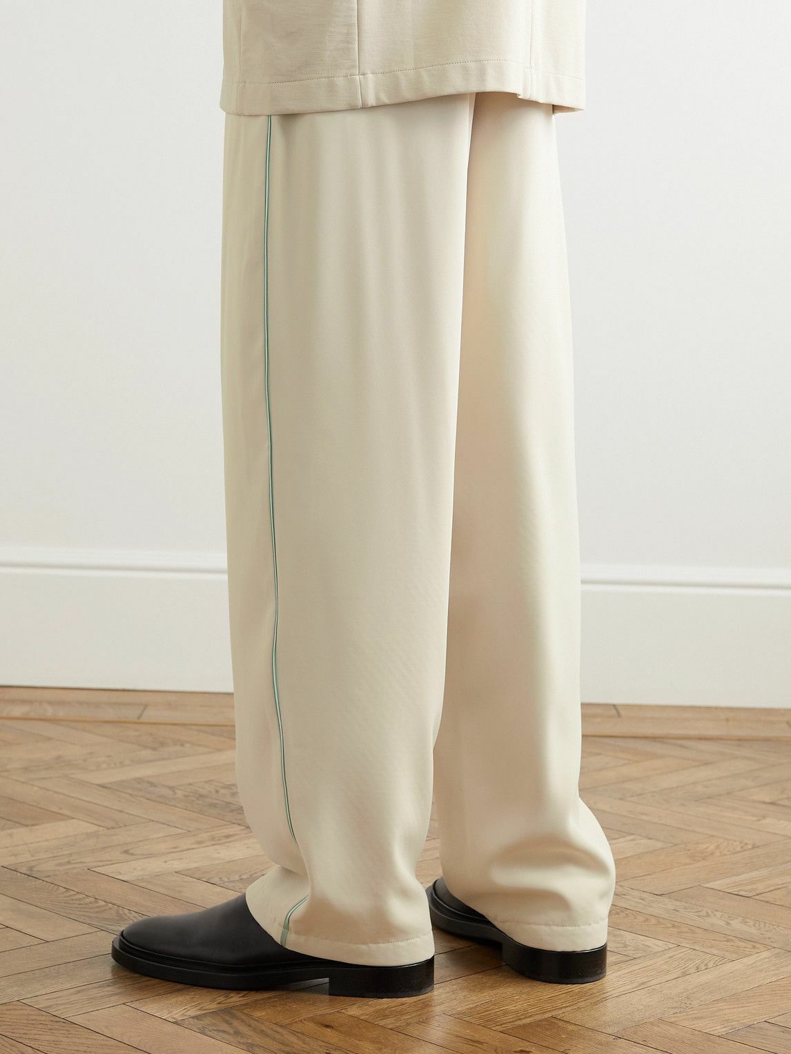 Acne Studios - Tapered Satin-Trimmed Twill Drawstring Acne Studios - Tapered Satin-Trimmed Twill Drawstring