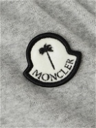 Moncler Genius - Palm Angels Straight-Leg Logo-Appliquéd Striped Velour Track Pants - Gray