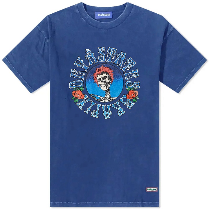 Photo: Deva States Men's Rotten T-Shirt in Dyed Indigo Blue