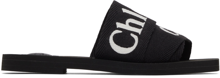 Chloe woody sandals discount black