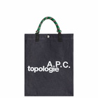A.P.C. Men's x Topologie Everyday Tote in Indigo/Emerald 