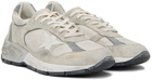 Golden Goose White & Gray Running Dad Low-Top Sneakers