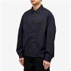 Blue Blue Japan Men's Sashiko Wool Shirt Jacket in Dark Navy