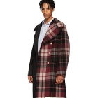 Gucci Grey and Red Wool Madras Coat