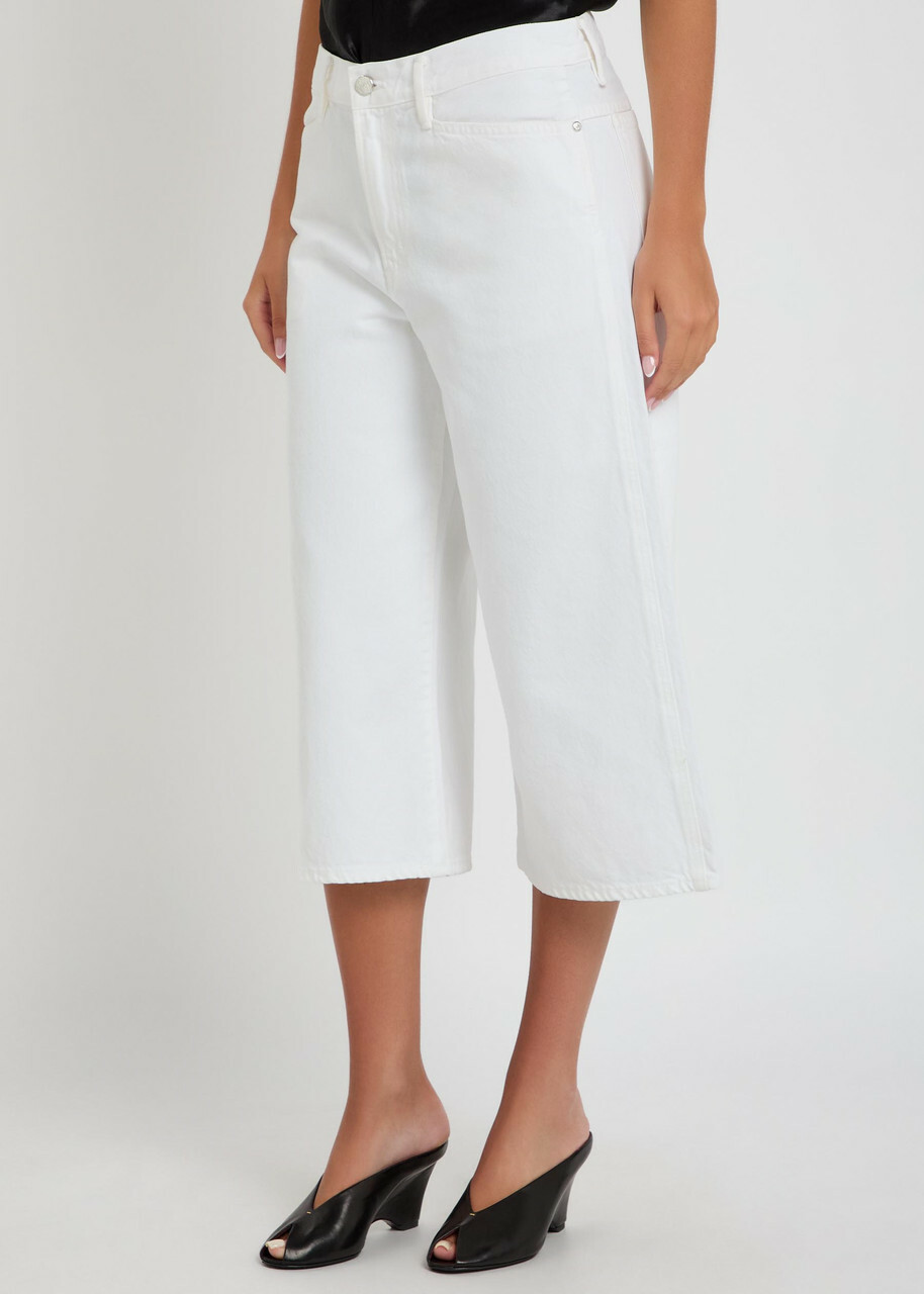 Agolde X Maria Mcmanus Wide-leg Denim Shorts White