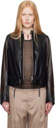 OUR LEGACY WORK SHOP Emporio Armani Black Piccola Trix Leather Jacket