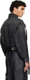 Jean Paul Gaultier Black Oversized Strap Denim Jacket