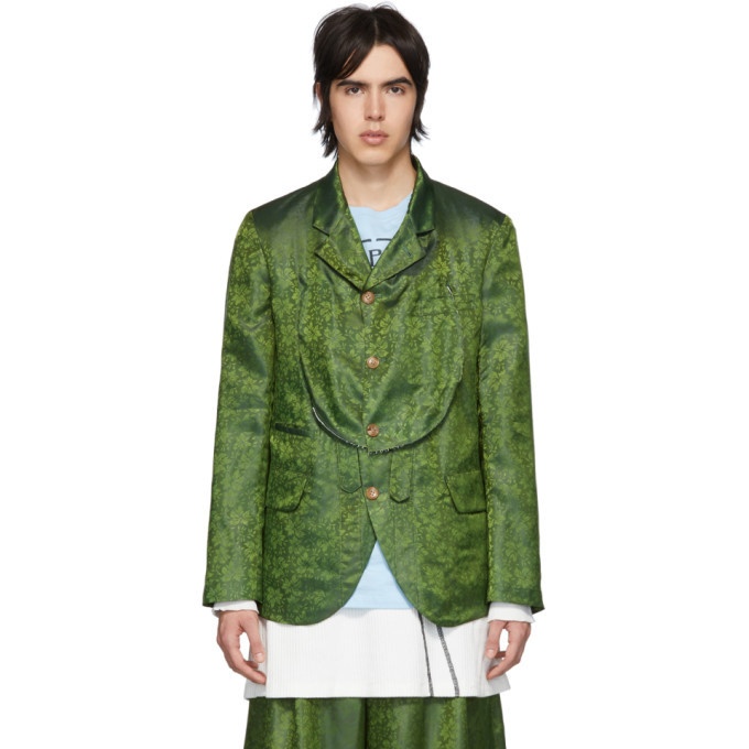 Photo: Comme des Garcons Homme Plus Green B Pattern Blazer