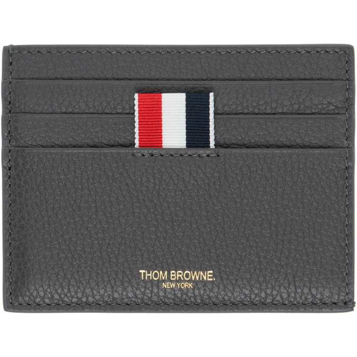 Photo: Thom Browne Gray Soft Pebble Grain Note Compartment Card Holder