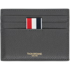 Thom Browne Gray Soft Pebble Grain Note Compartment Card Holder