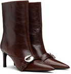 Coperni Brown Ankle Heeled Belt Boots