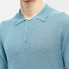 A.P.C. Men's Fred Knit Polo Shirt in Blue Grey