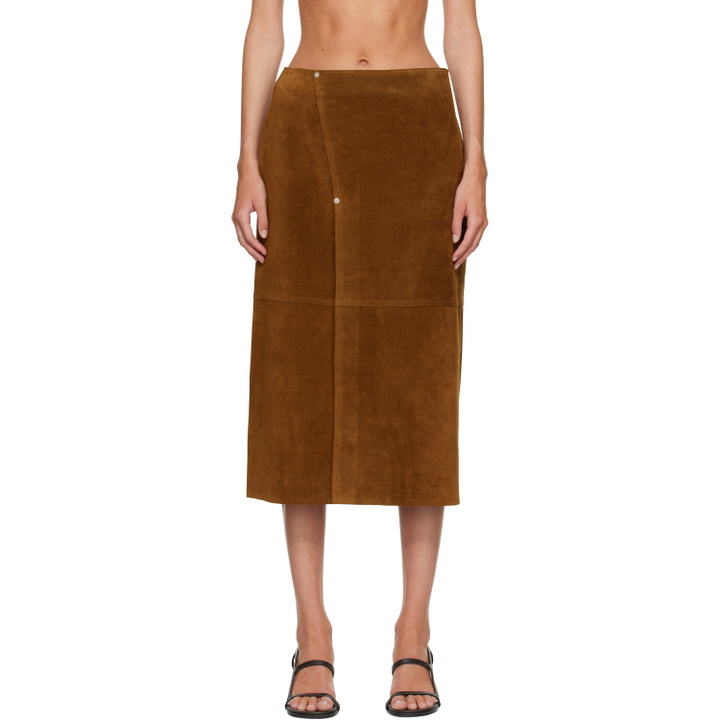 Photo: Studio Nicholson Tan Melete Suede Maxi Skirt