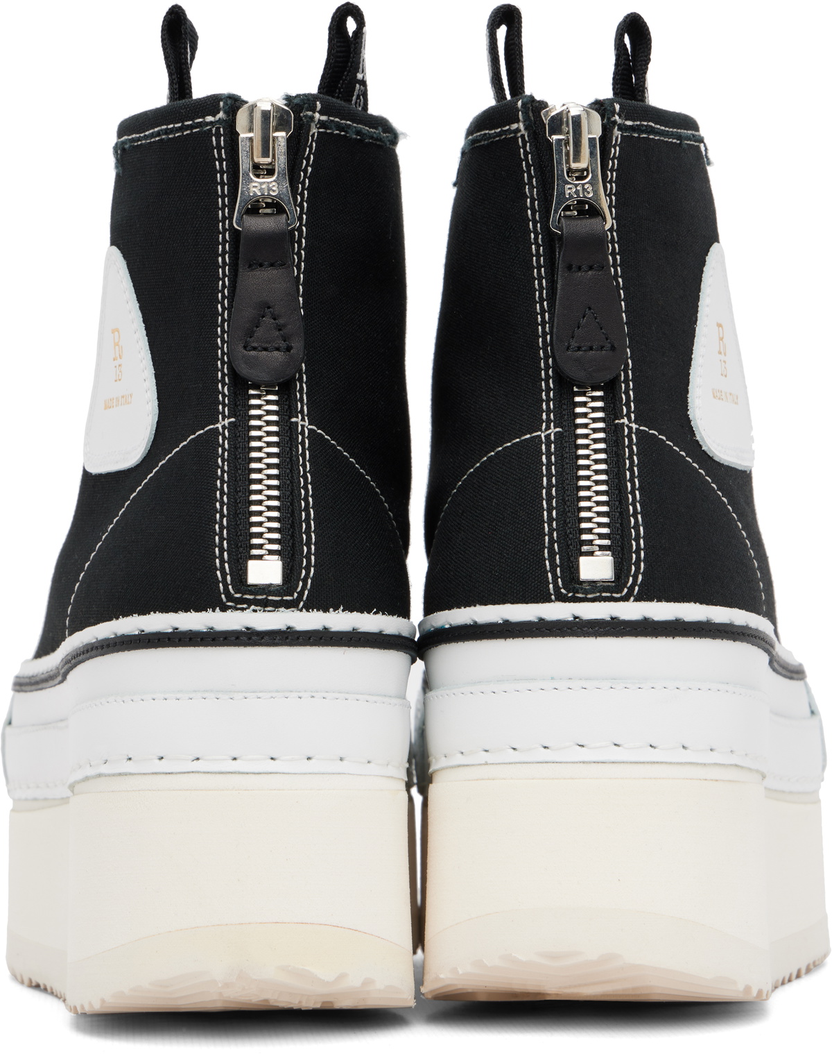 R13 Black Courtney Platform High Top Sneakers