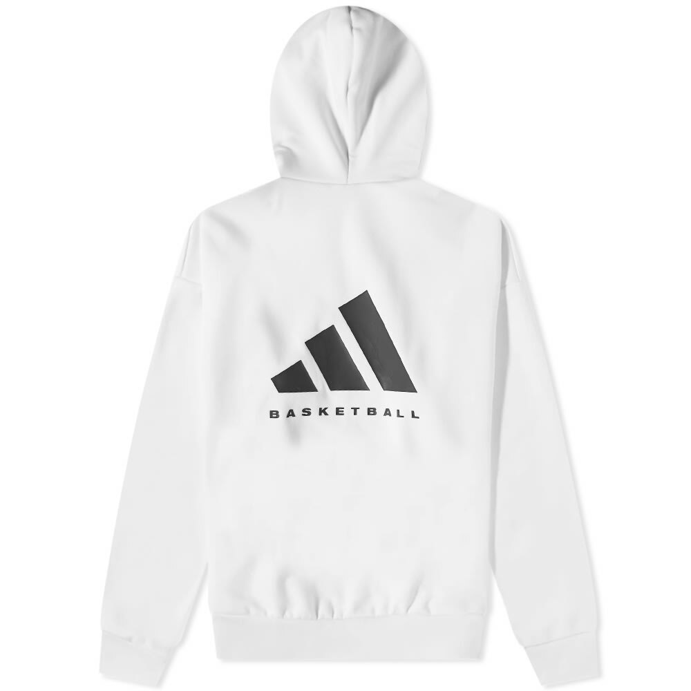 Adidas Men's Basketball Back Logo Hoodie in Cloud White adidas