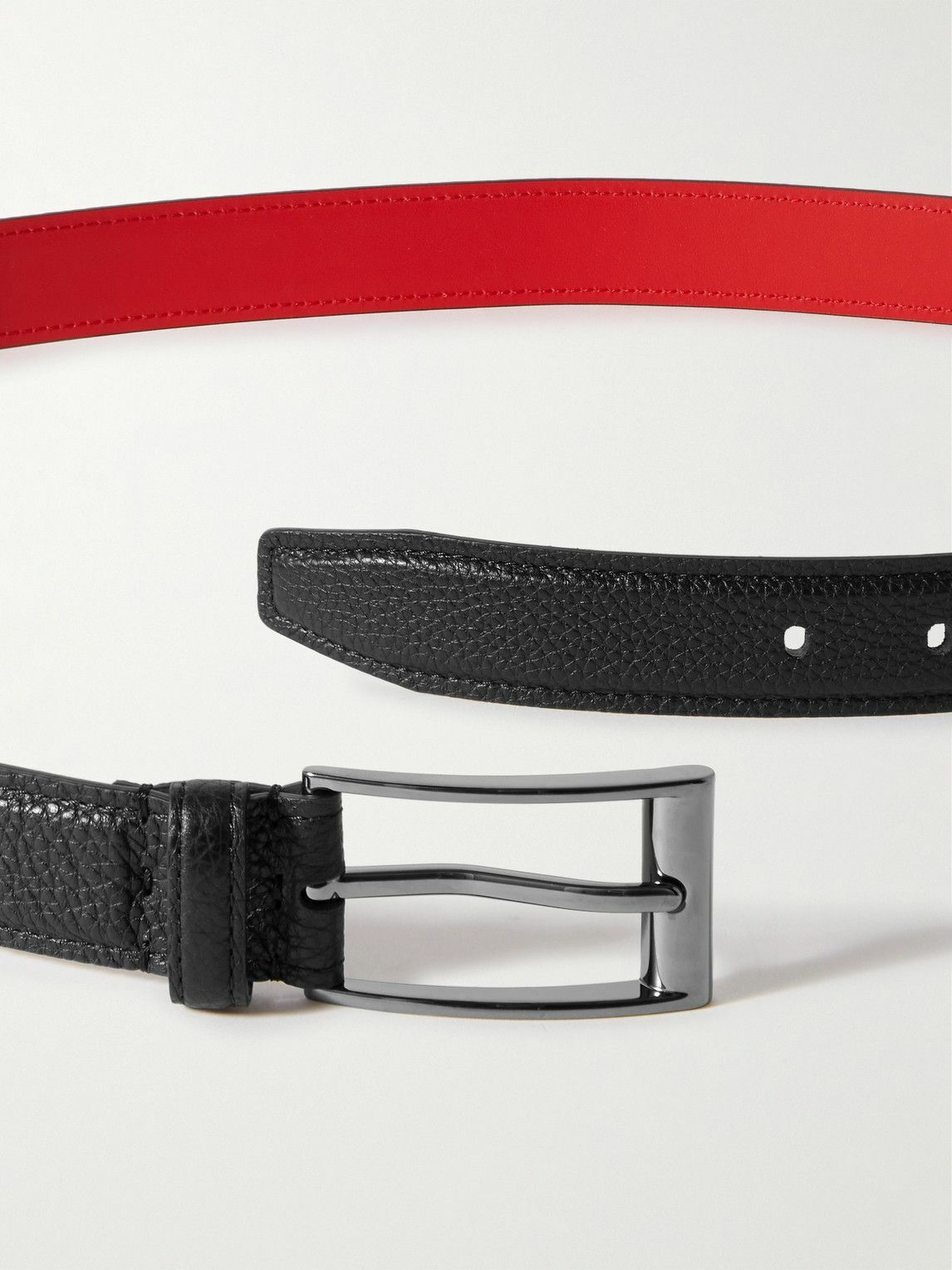 Christian Louboutin - 3cm Full-Grain Leather Belt - Black