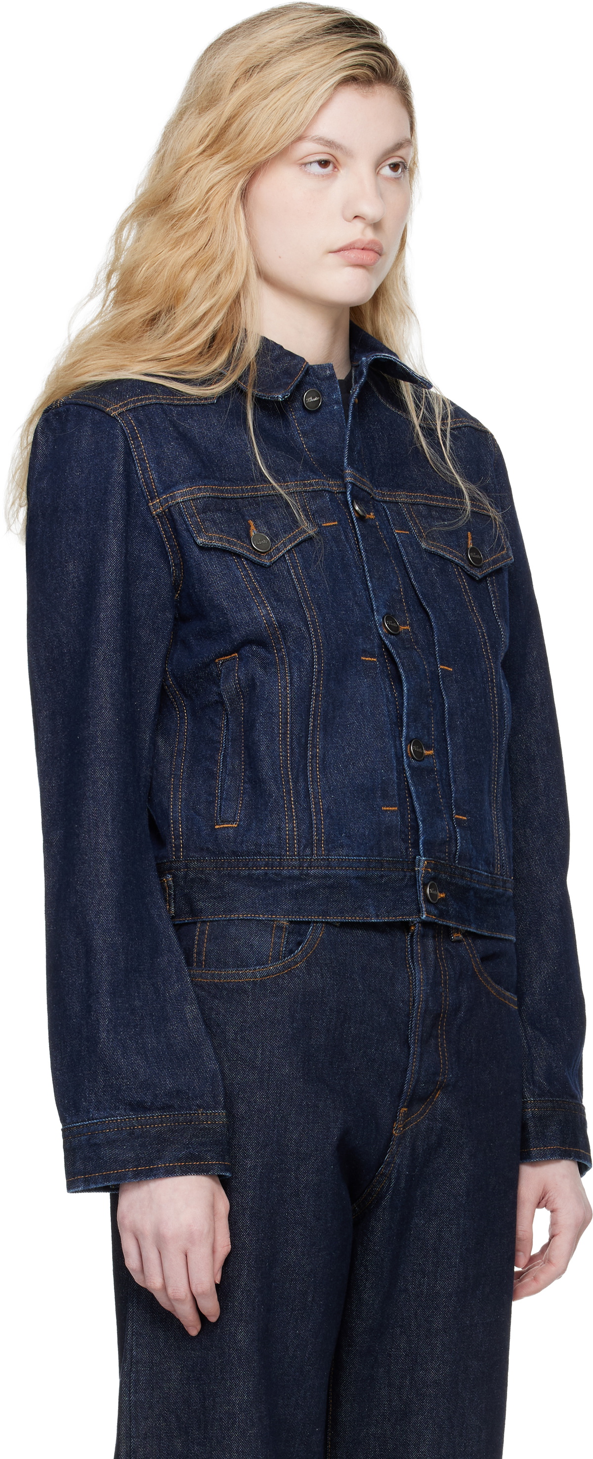 KHAITE Navy Augustine Denim Jacket