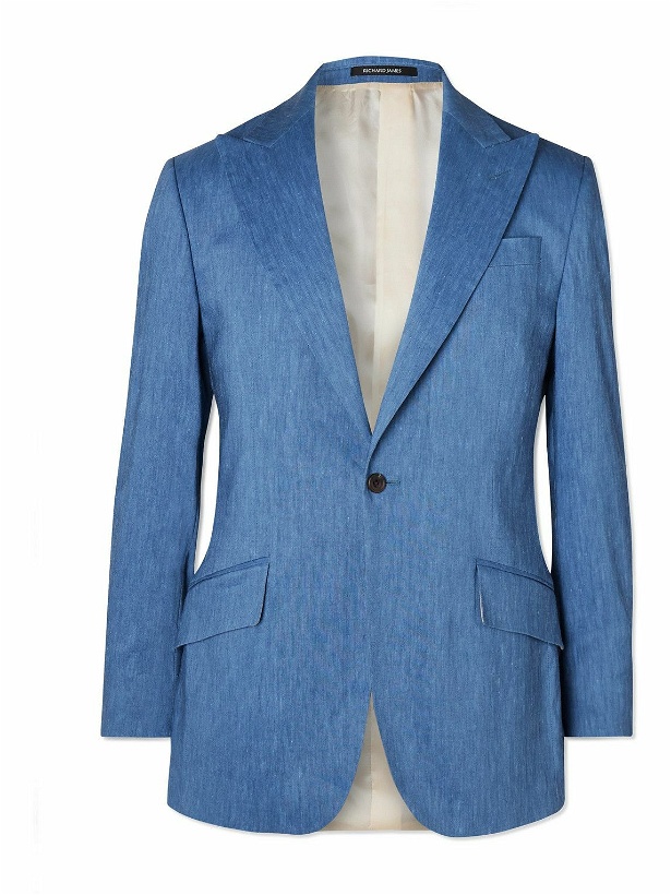 Photo: Richard James - Hyde Linen-Blend Suit Jacket - Blue