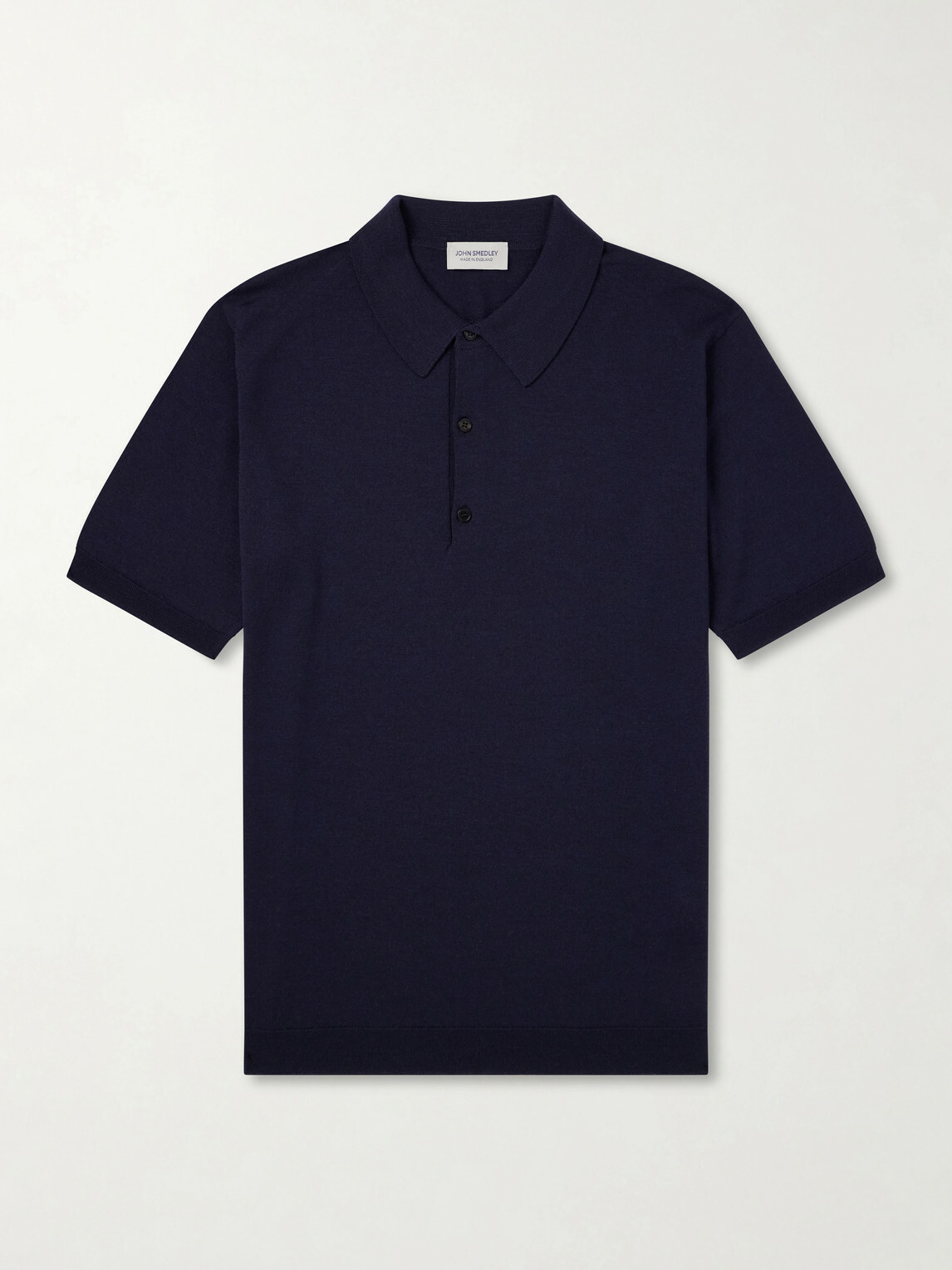 John Smedley - Macloud Knitted Merino Wool Polo Shirt - Blue John
