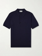 John Smedley - Macloud Knitted Merino Wool Polo Shirt - Blue