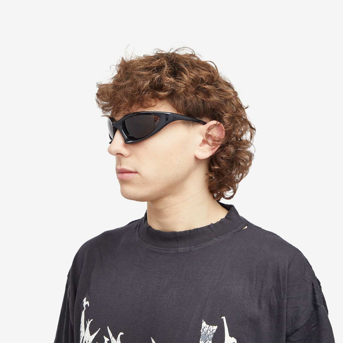 Balenciaga Men's Runner Cat Eye Glasses in Black Balenciaga