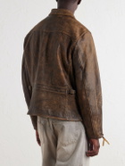 RRL - Distressed Leather Jacket - Brown