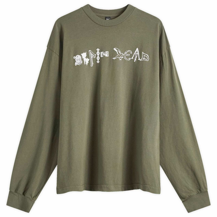Photo: Brain Dead Men's Earth Wisdom Long Sleeve T-Shirt in Dark Green