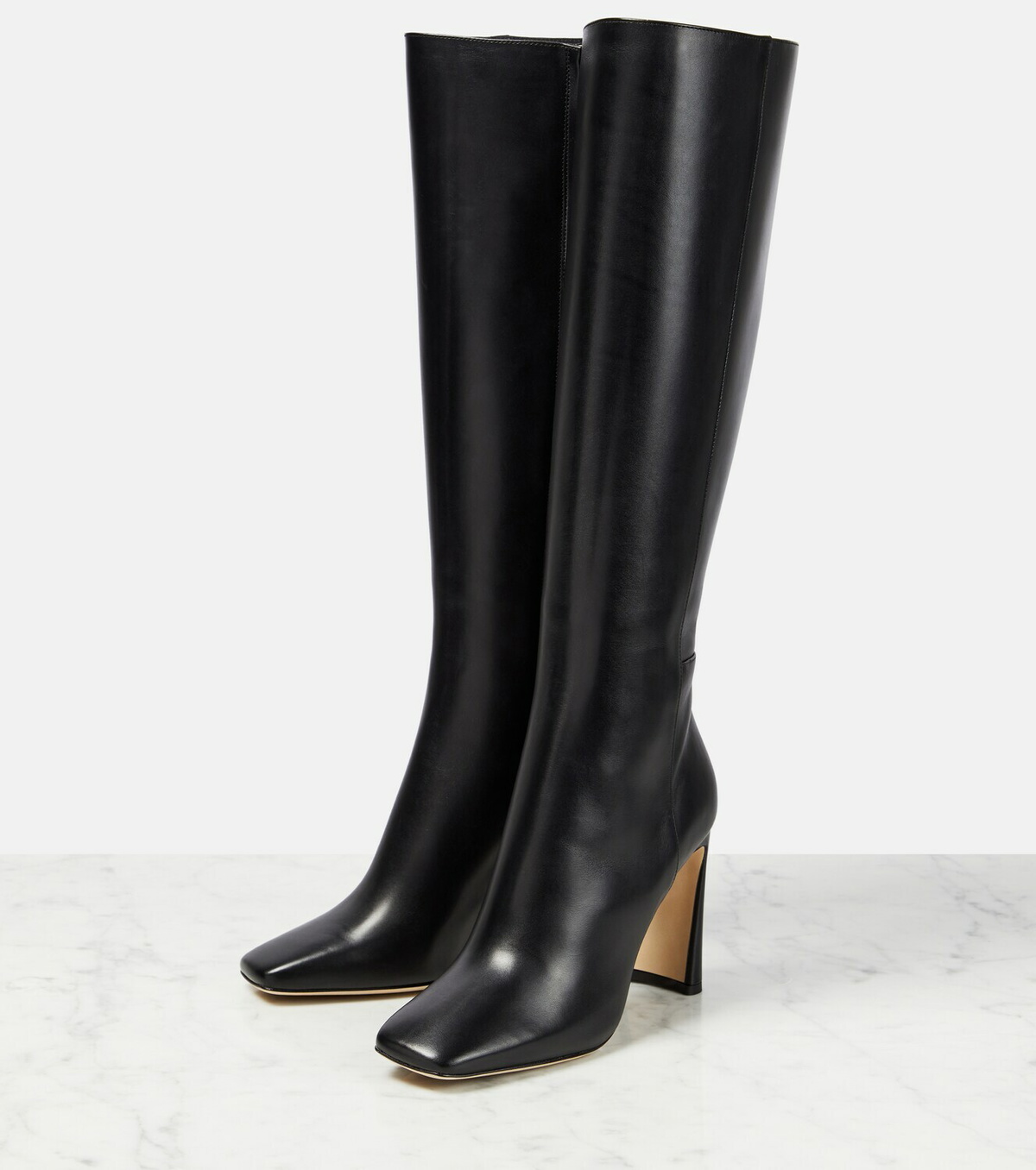 VIP【関税送料無料】希少 JIMMY CHOO BLACK LEATHER BOOTS Brooklyn Knee Boot 50 | Black Leather Knee-High Boots