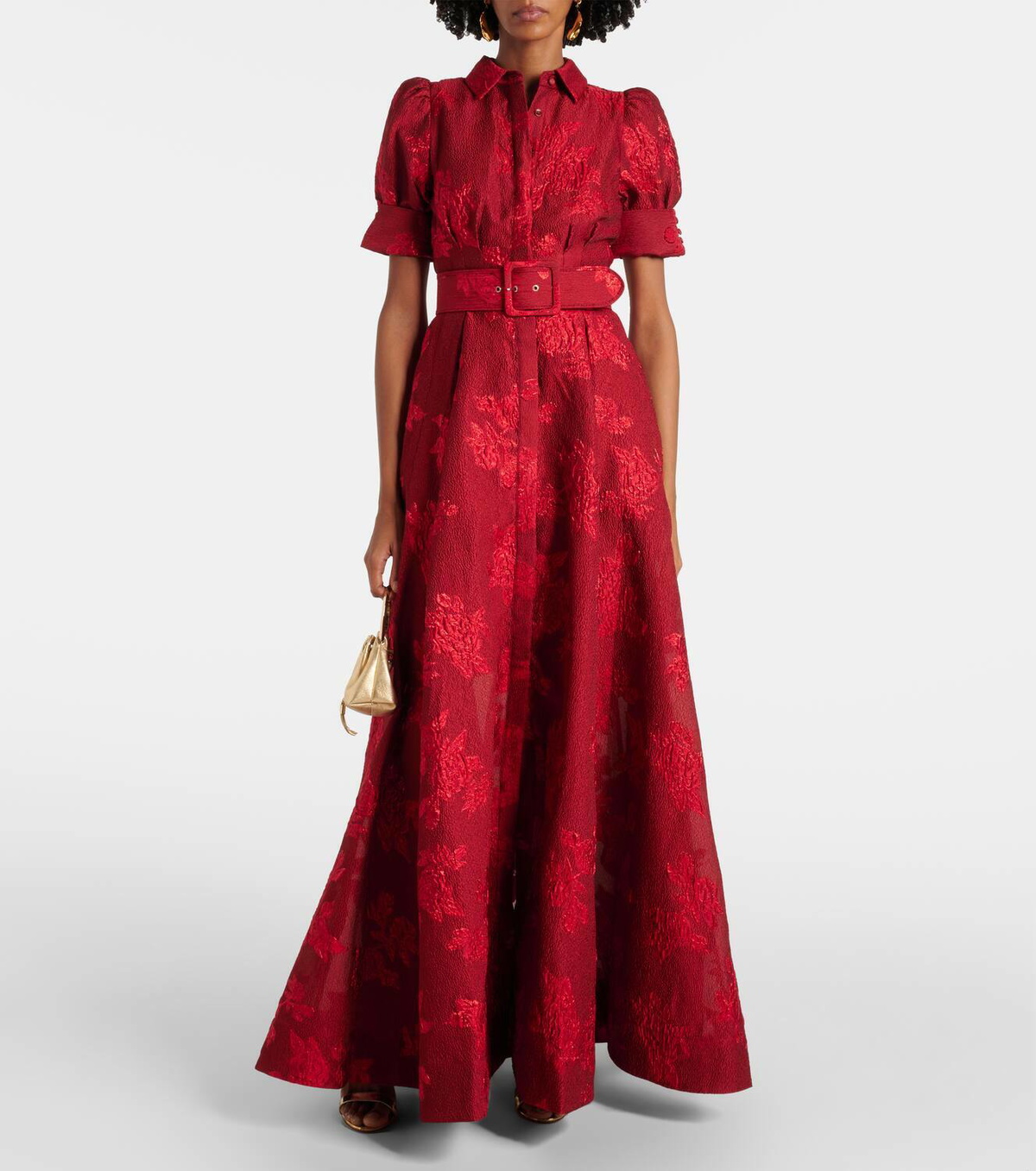 Rebecca Vallance Henrietta belted brocade gown Rebecca Vallance