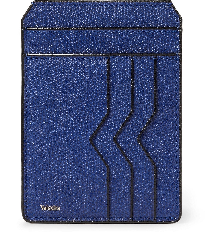 Photo: Valextra - Pebble-Grain Leather Cardholder - Blue
