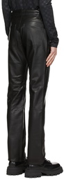 MISBHV Black Faux-Leather Cargo Pants