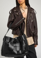 ST. Agni Woven Large Leather Tote - Black - One Size