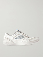 Balenciaga - Hamptons Logo-Appliquéd Distressed Leather Sneakers - White