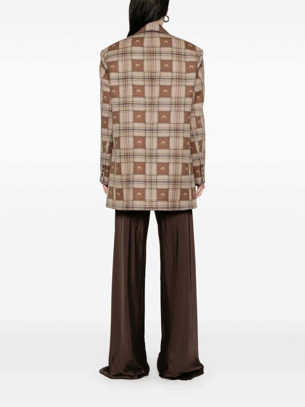 Marine Serre Crescent Moon-Jacquard Blazer