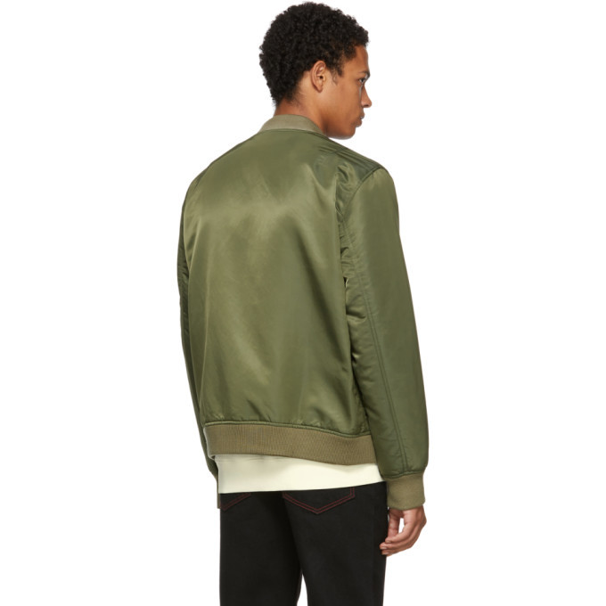 Green Nylon Bomber Jacket