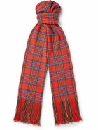 The Elder Statesman - Fringed Checked Cashmere Scarf
