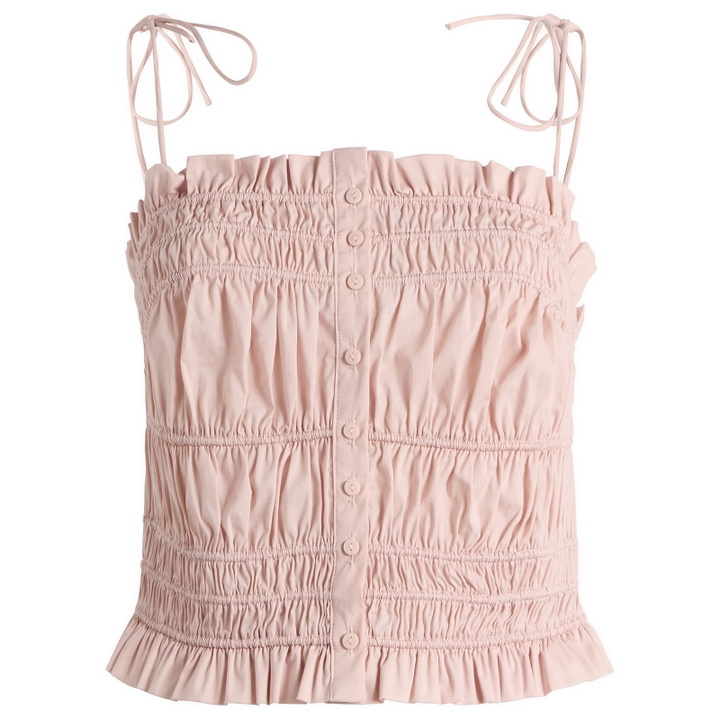Photo: SKIMS Women's Poplin Ruffle Cami in Dusty Pink