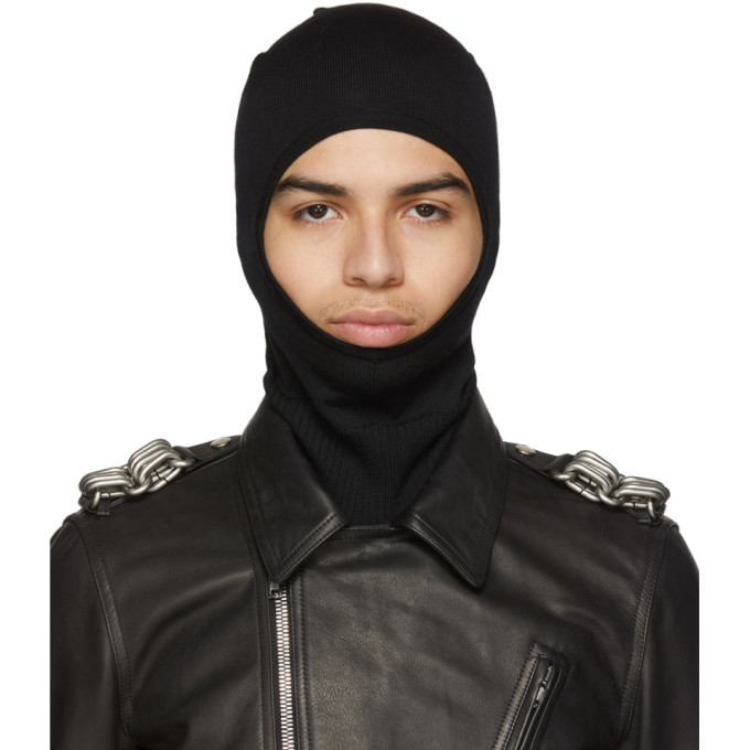 Rick Owens Black Wool Skull Balaclava Rick Owens