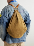 KAPITAL - Harvey Medicin Embellished Leather-Trimmed Suede Backpack