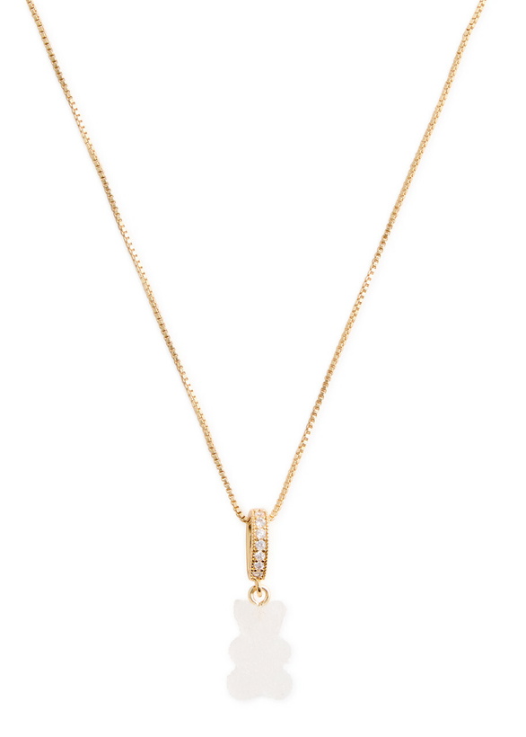 Photo: Crystal Haze Fizzy Nostalgia Bear 18kt Gold-plated Necklace - White - One Size
