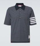 Thom Browne 4-Bar striped cotton polo shirt