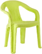 Botter Green Faux-Fur Upcycled Monobloc Chair