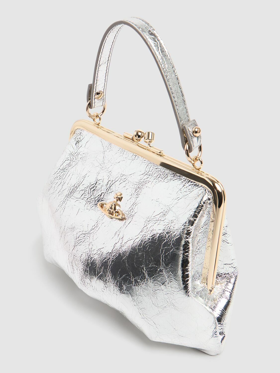 VIVIENNE WESTWOOD Granny Frame Metallic Crinkled Purse Vivienne