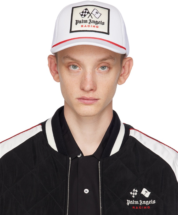 Photo: Palm Angels White MoneyGram Haas F1 Edition Embroidered Cap