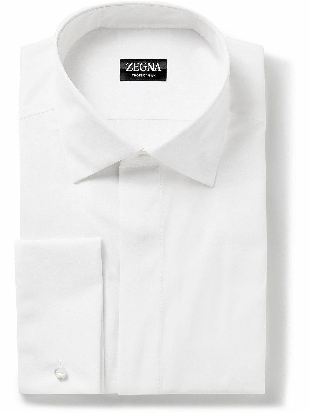 Photo: Zegna - Trofeo™ Cotton and Silk-Blend Poplin Shirt - White