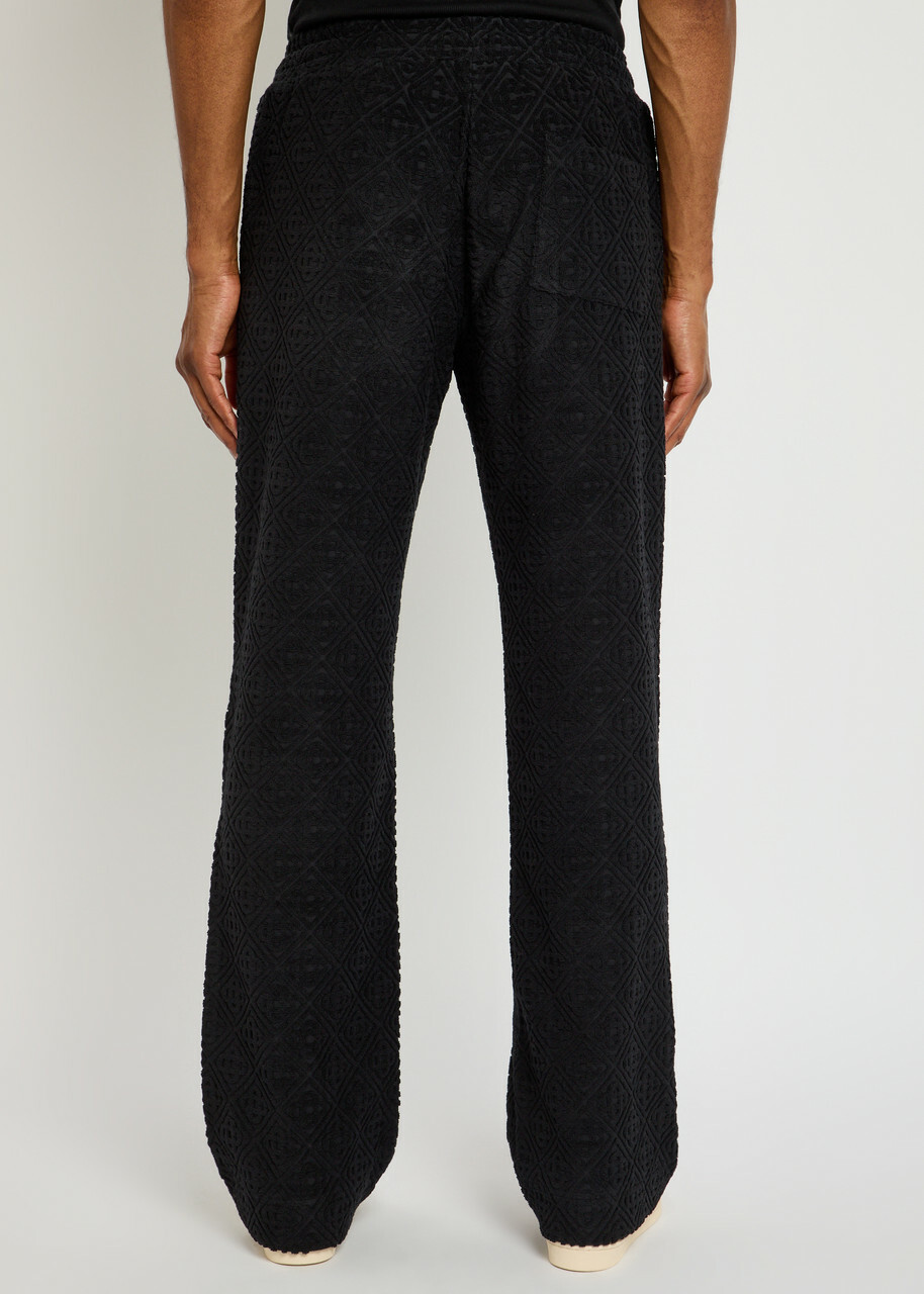 Casablanca Monogram-jacquard Towelling Cotton-blend Sweatpants Black