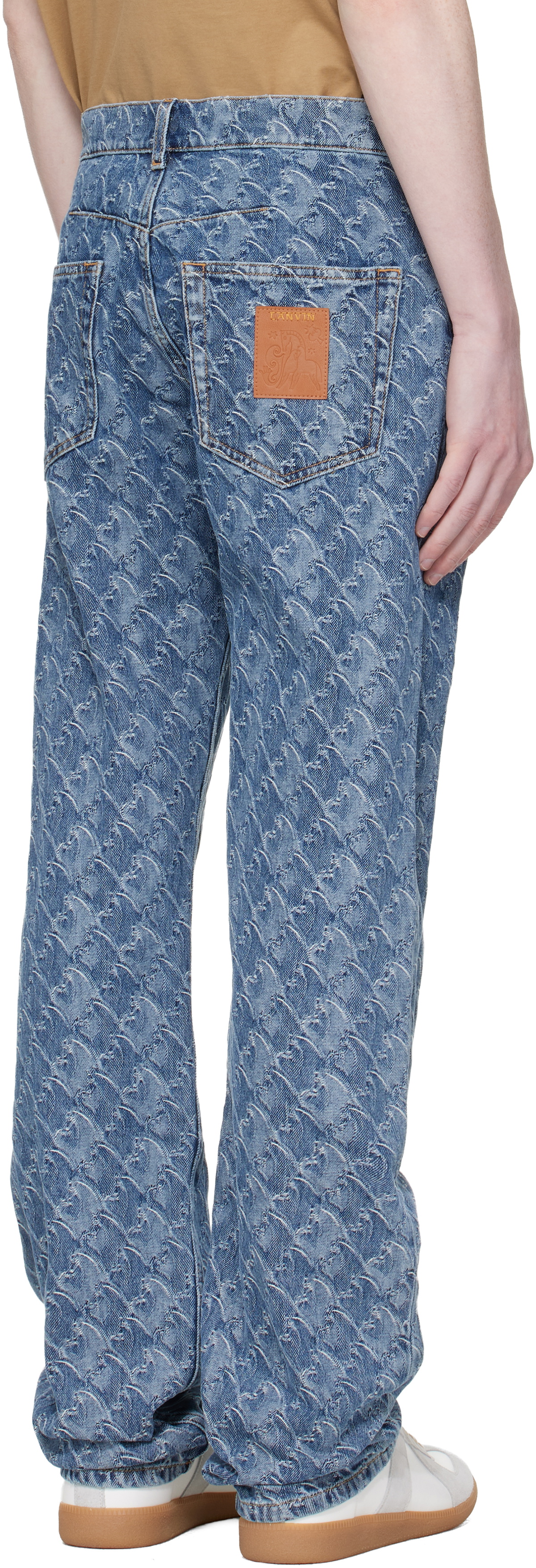 Lanvin Blue Lunar Year Jacquard Jeans