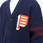 Beams Plus Men's Lettered 3G Cardigan in Navy