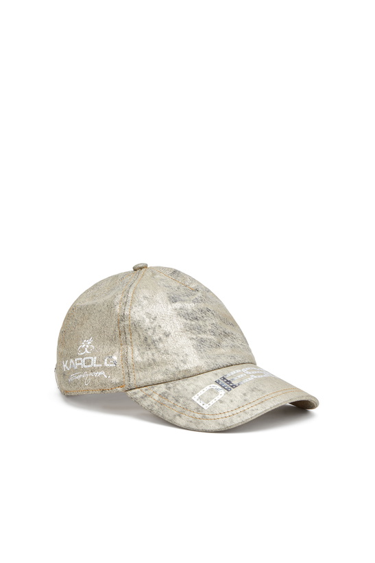 Photo: Diesel Baseball cap in metallic denim - Caps Womens in Gold